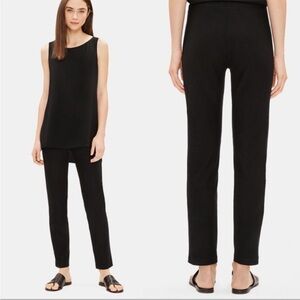 Eileen Fisher Washable Stretch Crepe Slim Pants Sz L